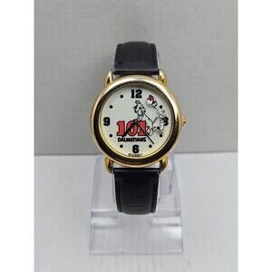 Rare Vintage Disney Mickey Inc 101 Dalmatians Rotating Watch Gold New Battery